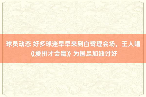 球员动态 好多球迷早早来到白鹭理会场，王人唱《爱拼才会赢》为国足加油讨好