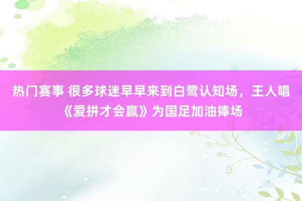 热门赛事 很多球迷早早来到白鹭认知场，王人唱《爱拼才会赢》为国足加油捧场