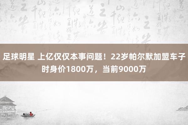 足球明星 上亿仅仅本事问题！22岁帕尔默加盟车子时身价1800万，当前9000万