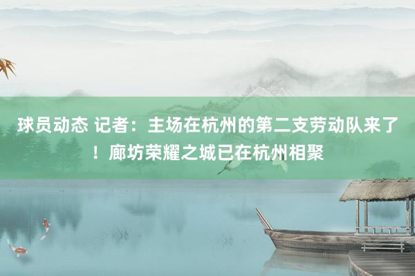 球员动态 记者：主场在杭州的第二支劳动队来了！廊坊荣耀之城已在杭州相聚