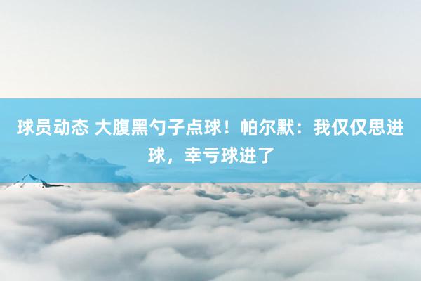 球员动态 大腹黑勺子点球！帕尔默：我仅仅思进球，幸亏球进了